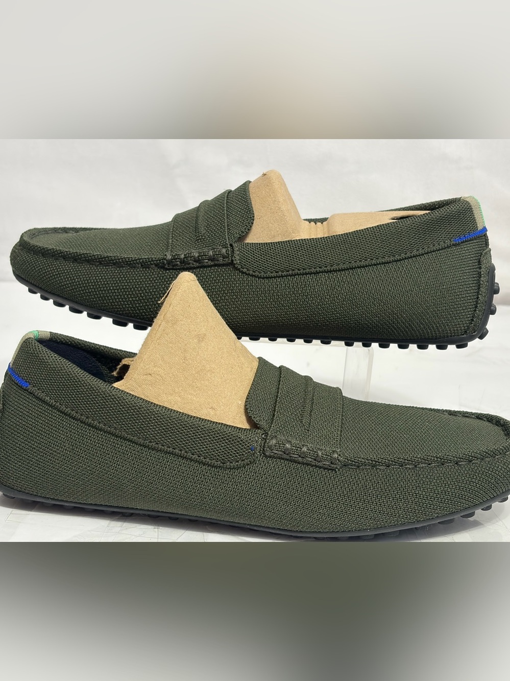 Rothy's The Driving Loafer •Men 9• Green  Knit Slip On Rothys Flat Shoes Mocs